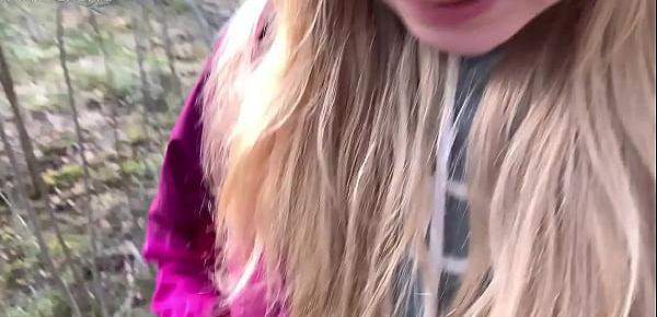  Sensual Blowjob in the Forest with Cum in Mouth